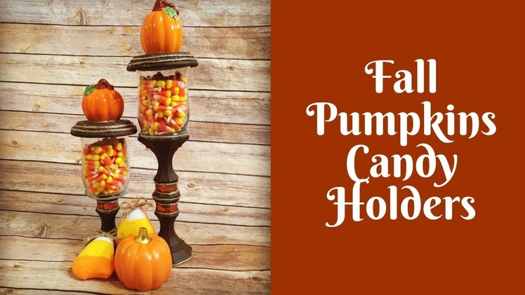 Fall Crafts: Dollar Tree Fall Pumpkins Candy Holders