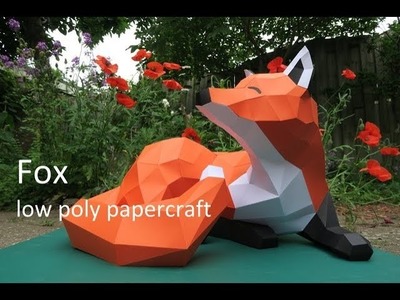 Fox - low poly papercraft - dutchpapergirl