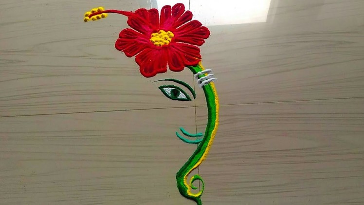 Ganesh.ganpati chathurthi special rangoli designs with flowers