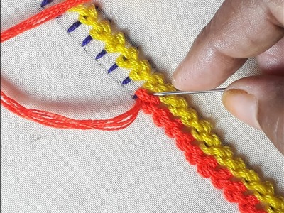 Hand embroidery Raised chain stitch | Raised chain stitch tutorial