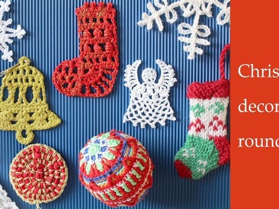 Handmade Christmas decorations roundup. Crocheted and knitted Christmas ornaments