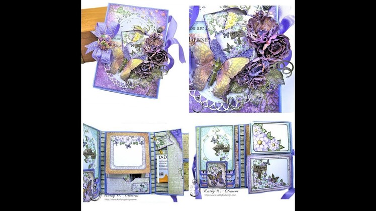 Heartfelt Creations Butterfly Medley Tri Fold Folio by Kathy Clement