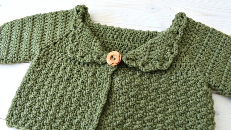 How to crochet a warm children's sweater. cardigan - The Olive Sweater
