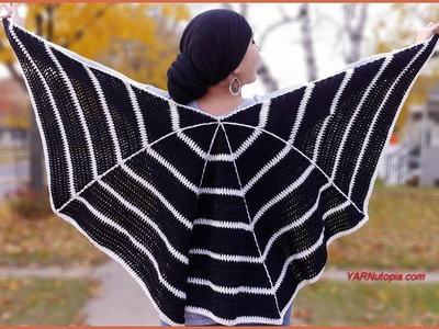 How to Crochet Tutorial: DIY Spider Web Wrap by YARNutopia