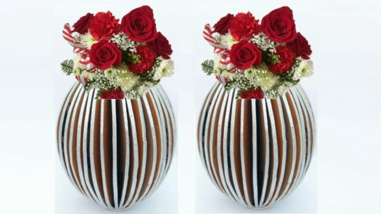 How to make flower vase with cardboard | room decoration idea | cardboard craft | HMA##190
