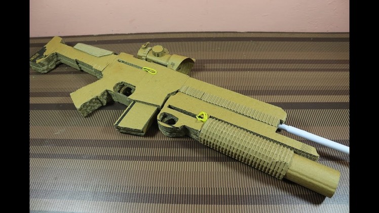 How To Make M4A1 That Shoot Bullets + Grenade (Cardboard Gun)