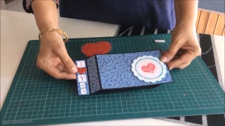 How to make scrapbook cards.scrapbook card tutorials.DIY card for scrapbook.Heart pop up card.
