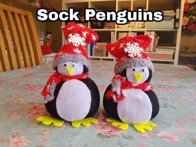 How to make sock Penguins for Christmas - Craft Tutorial easy Poundland Craft.