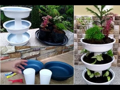 How to Recycle Old Basins and Cups Into Decorative Mini Garden