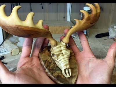I try to make an Irish elk sculpture | wood carving video by Jonas Olsen