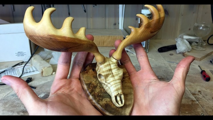 I try to make an Irish elk sculpture | wood carving video by Jonas Olsen
