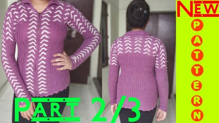 Knitting Design (part 2)  | Knitting Pattern #9 | sweater design in Hindi.English