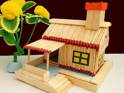 Matchstick House|  How to make matchstick small hut