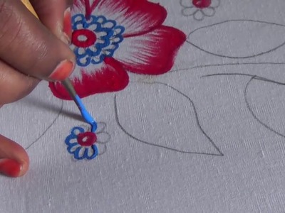 One stroke painting for beginners  one stroke fabric painting flowers and leaves