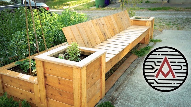 Reclaimed Cedar Planter Bench.Raised Bed -- Woodworking