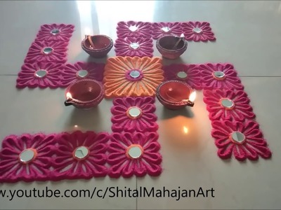 Super Easy and Quick Swastik Rangoli Designs| Diwali Rangoli by Shital Mahajan.