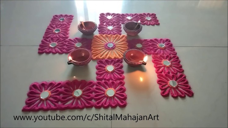 Super Easy and Quick Swastik Rangoli Designs| Diwali Rangoli by Shital Mahajan.