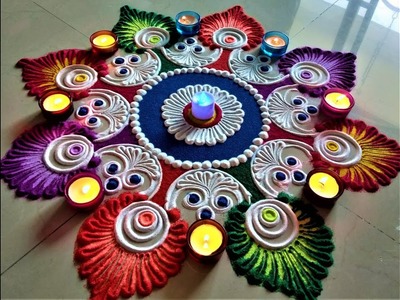 Super Innovative and Creative Big Rangoli For Navratri.Diwali Festival| Rangoli by Shital Mahajan.