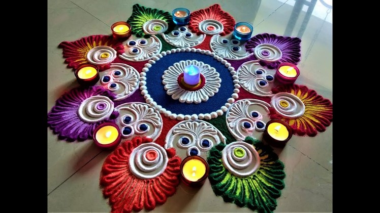 Super Innovative and Creative Big Rangoli For Navratri.Diwali Festival| Rangoli by Shital Mahajan.