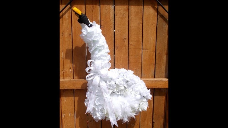 Swan Decoration With Dollar Tree Items A Very Pretty White Majestic Swan For Hanging Or Display