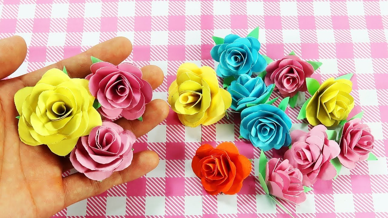 Very Easy and Simple to make Paper Rose, Handcraft Paper Flowers ...