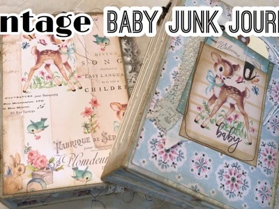 Vintage baby junk journals. Baby Book ideas. Prima Heaven Sent | I'm A Cool Mom