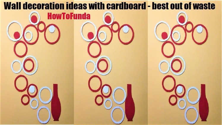 Wall decoration ideas  | circle design | wall decor | home decor | cardboard best out of waste | diy