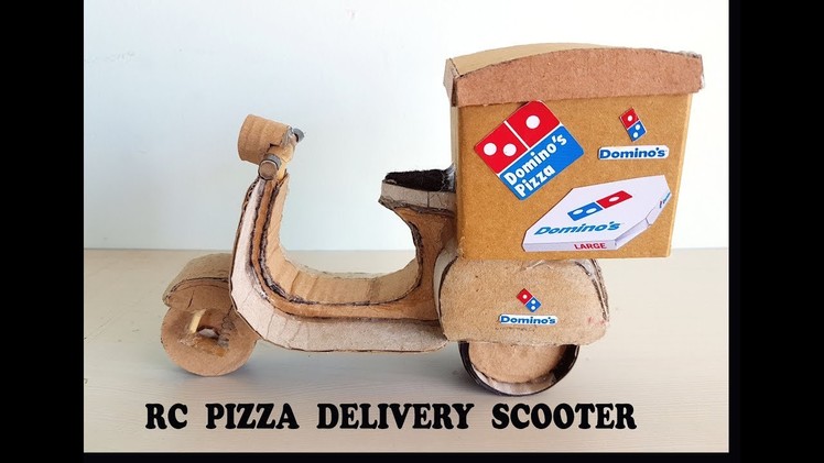 WOW! Amazing rc pizza delivery scooter || amazing rc motorbike || DIY at home with cardboard