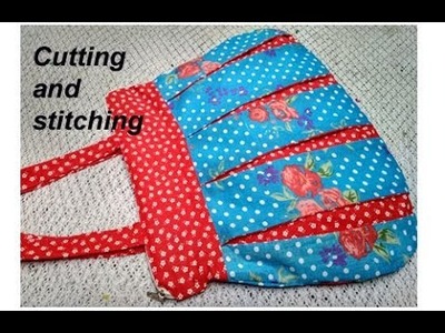 10 minute handmade big shopping bag. lunch bag. handbag cutting and stitching in hindi.Travel Bag