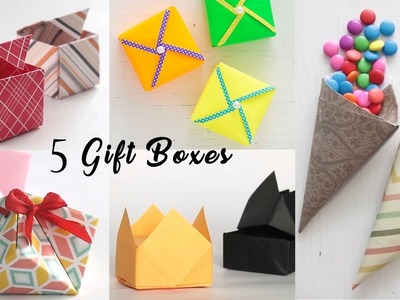 5 Easy Gift Boxes | Paper Boxes | DIY Activities