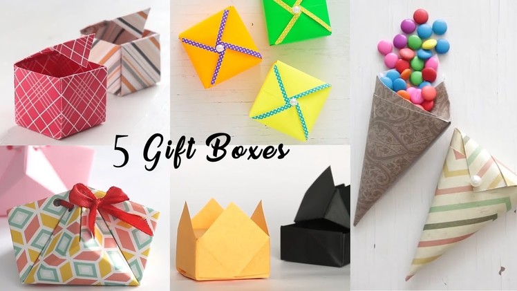 5 Easy Gift Boxes | Paper Boxes | DIY Activities