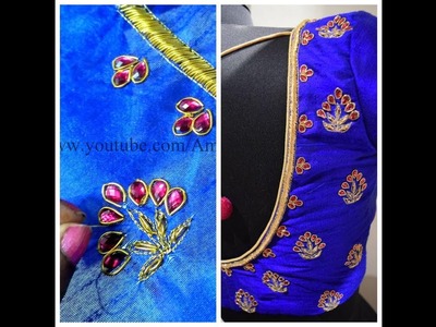 Aari,Maggam,zardosi Hand Embroidery work for blouse,Churidar,Lehenga simple&Easy making at home