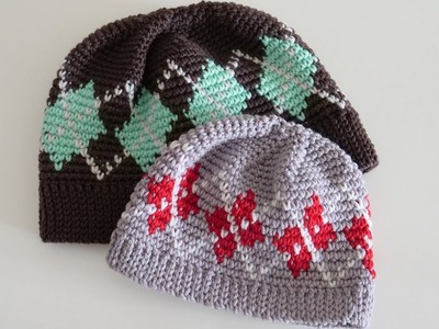 Argyle Crochet Hats for the Entire Family