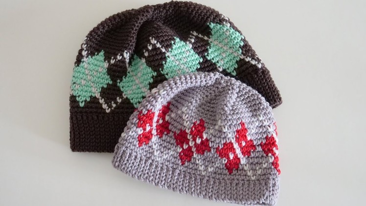 Argyle Crochet Hats for the Entire Family