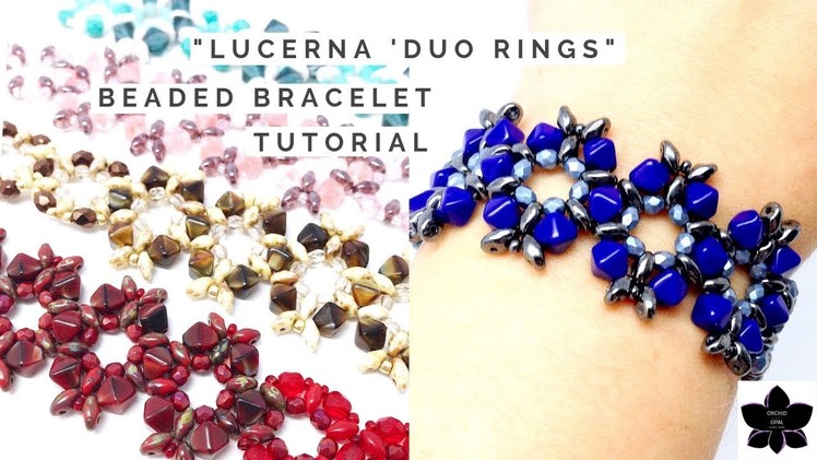 Beaded Lucerna 'Duo Rings Bracelet | Jewelry Making Tutorial | Superduos, Bicones, Fire Polish