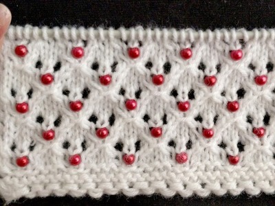 Beaded Openwork Knitting Pattern. for Baby Set, Cardigan, Stoles, Scarves, Table Mats, Cushions