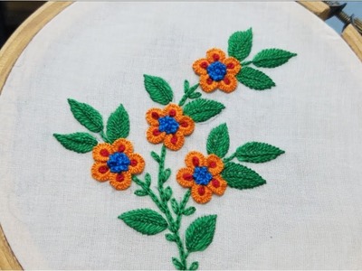 Cast on stitch.hand embroidery:Brazilian embroidery||flower embroidery
