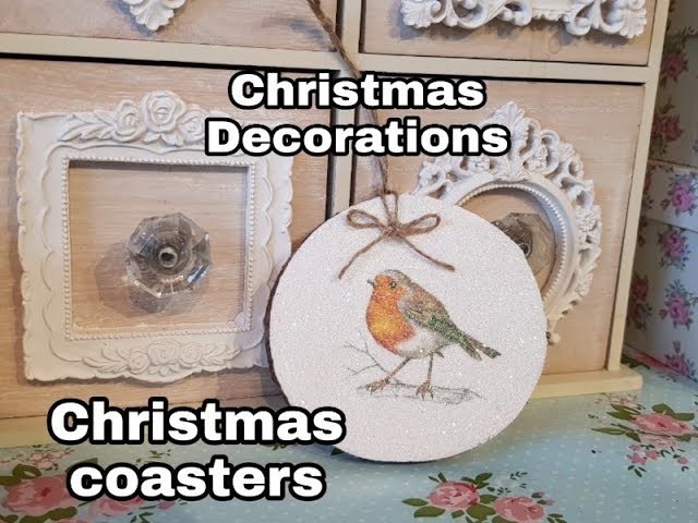 Christmas Crafts 2018- Wooden Robin Tree Decorations - Coasters
