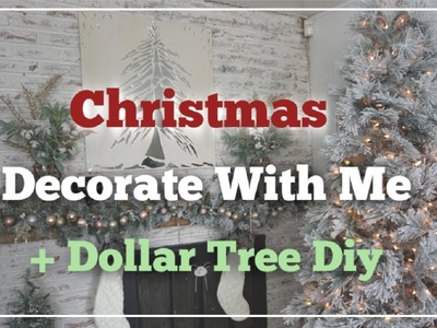 CHRISTMAS DECORATE WITH ME + DOLLAR TREE DIY GARLAND | Momma From Scratch