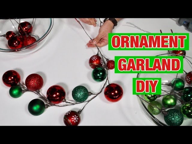 Christmas Dollar Tree DIY. Making Ornament Garlands  (How To). Christmas Tree And Wreath Decor