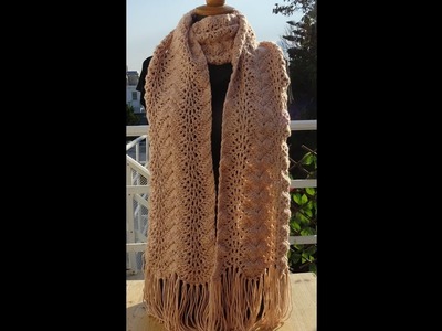 Crochet Pattern * PRETTY AND EASY SCARF *1 ROW  REPEAT PATTERN