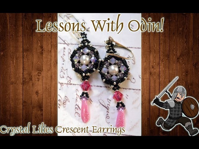 Crystal Lilies Crescent and Pearl Beaded Earrings - Lessons With Odin