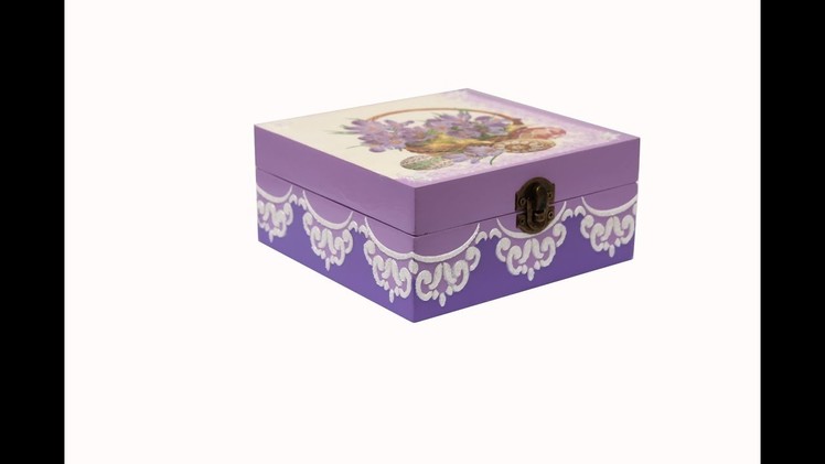 Decoupage purple box-DIY
