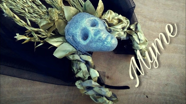 Diadema de catrina con velo y luces - skull hairbow- calavera - halloween makeup