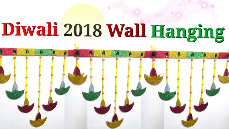 Diwali decoration ideas with paper, at home wall hanging