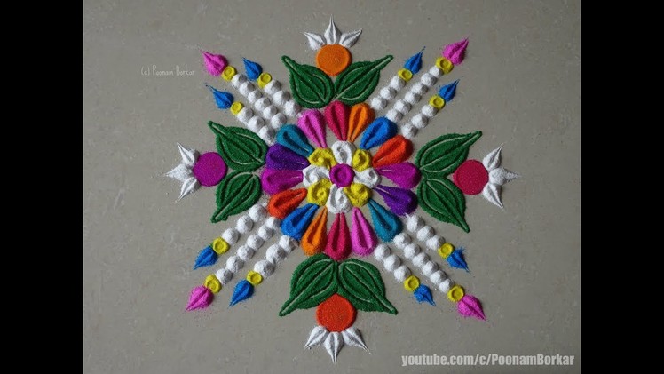 Diwali special very easy rangoli | Easy rangoli designs by Poonam Borkar