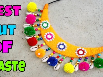 DIY- Best out of waste.Navratri Garba jewellery.How to make Navratri ornaments using waste things