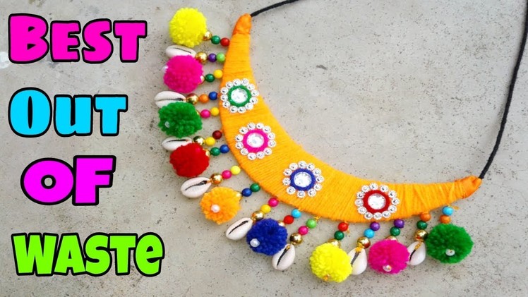 DIY- Best out of waste.Navratri Garba jewellery.How to make Navratri ornaments using waste things