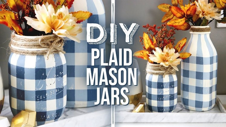 DIY Buffalo Plaid Mason Jars | Rustic & Farmhouse Vibes for Autum - HGTV Handmade