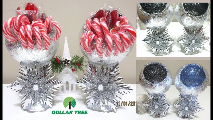 DIY CHRISTMAS DOLLAR TREE CANDY JARS. CANDLE HOLDER., DIY HOLIDAY HOME DECOR
